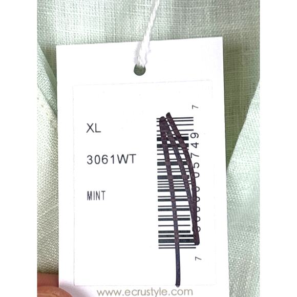 Ecru Womens XL Light Blue 100% Linen Sleeveless Lightweight Summer Blouse NEW - Picture 3 of 5